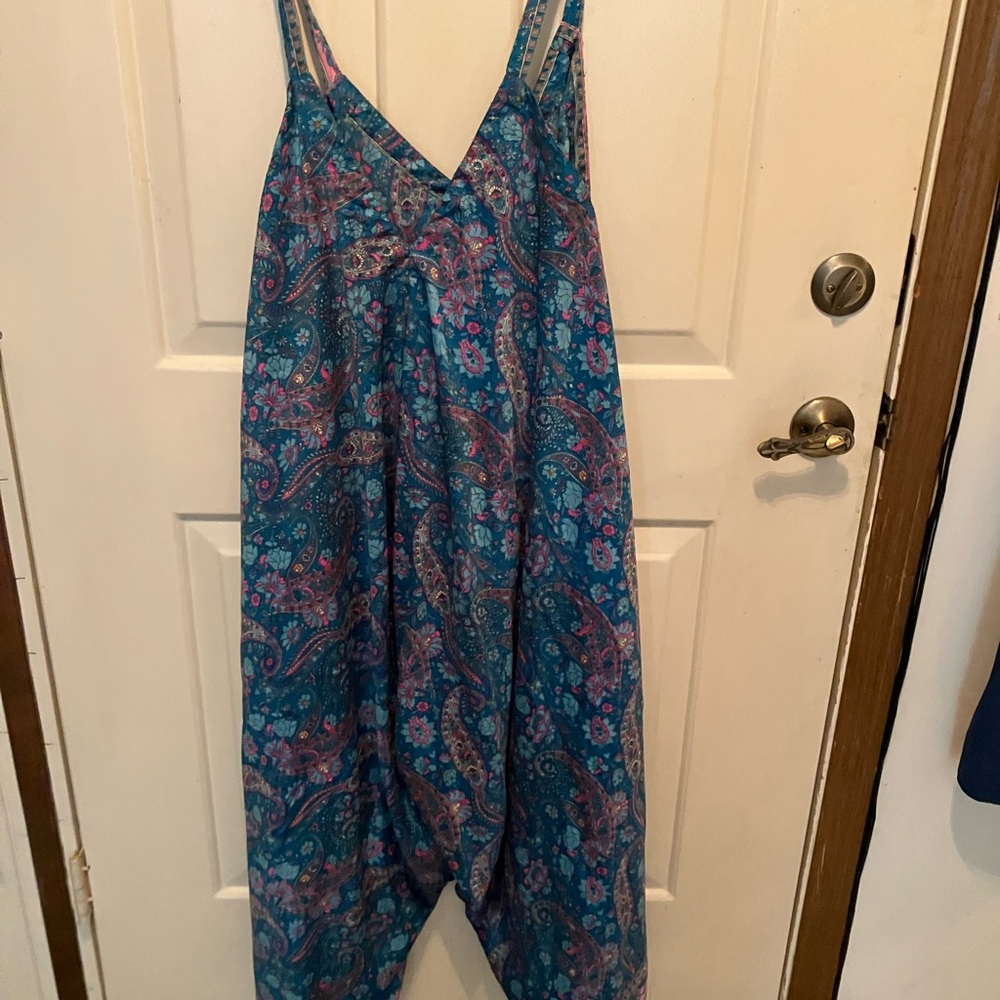 Sacred Threads Blue and Pink Paisley Jumpsuit